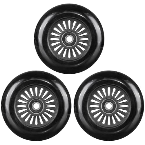 Image of AOWESM Easy Roller Replacement Wheels w /Bearings ABEC-9 for Ez Rollers Classic Drifter Junior New Twist On A Classic Scooters - Set of 3 (Black)