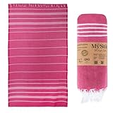 MyStilo® XXL Saunahandtuch Hamamtuch - Großes, Weiches Badetuch 100x200cm, Schnelltrocknend - Premium Strandtuch, Beach Towel, Handtuch für Männer, Frauen, Yoga und Fitness (Fuchsia)