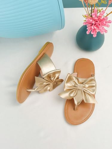 GORGLITTER Girl's Bow Flats Sandals Cute Flip Flops Dress Shoes3