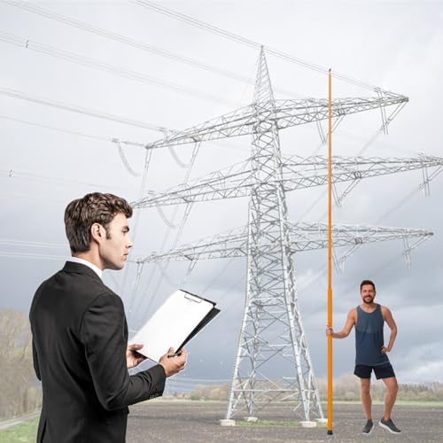 Adjustable Telescoping Measuring Rod, 59ft Grade Stick for Surveying, Load Height Measurement, Insulated Design for Accurate Measurements, Durable & Portable Tool