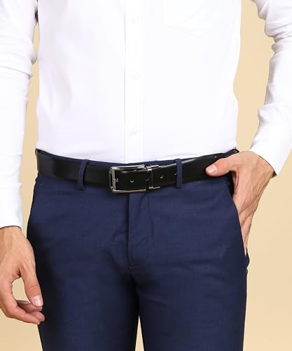 Pure Leather Reversible Formal Belt for Men – Black/Brown color Timeless classic design with rotating buckle4