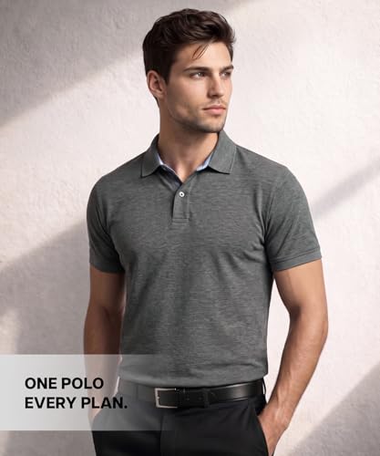 Image of AWG ALL WEATHER GEAR 100% Cotton Polo T Shirt for Men | Soft & Breathable Fabric | Regular Fit | Half Sleeve Polo Collar T Shirt | Casual & Office Wear | Comfortable & Durable Mens Polo T Shirt