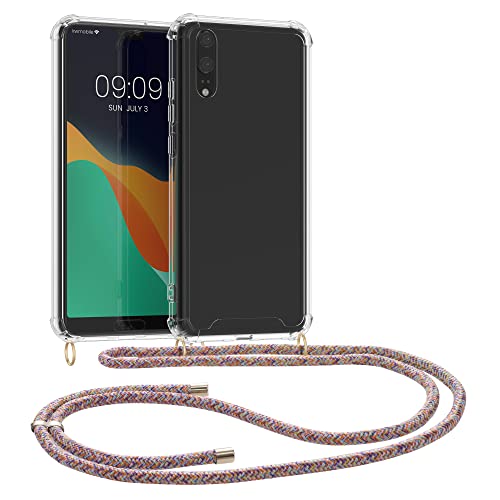 kwmobile Custodia Compatibile con Huawei P20 Cover - Back Case in Silicone TPU - Protezione Smartphone con Cordino - multicolore