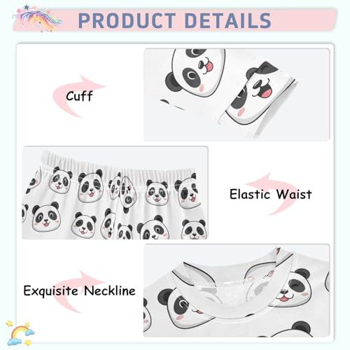 ODAWA Cute Panda Black White Fall Outfits Kid 18M Cotton Clothes Tee and Pant 2-piece Set4