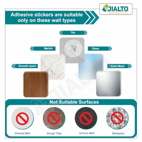Image of JIALTO Wall Mounted Bathroom Organizer Storage Basket with Strong Adhesive, No Drill Bathroom Shelf, Multipurpose Toothbrush, Toothpaste, Soap & Cosmetic Holder, Waterproof Plastic Rack