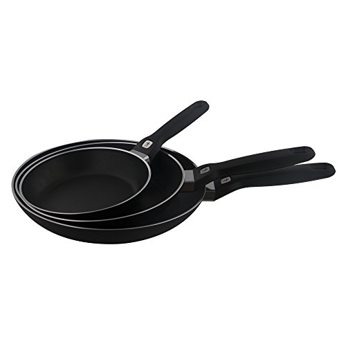 HENCKELS Tuscany Nonstick Fry Pan Set, 3-pc (8', 10', & 12'), Black