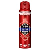 Old Spice Captain Deospray für Männer 150 ml, 24/7 Frischhh bei täglicher Anwendung, lang anhaltender Duft in Parfümqualität, Schutz vor Gerüchen, Ohne Aluminiumsalze, unsichtbar auf Schwarz und Weiß