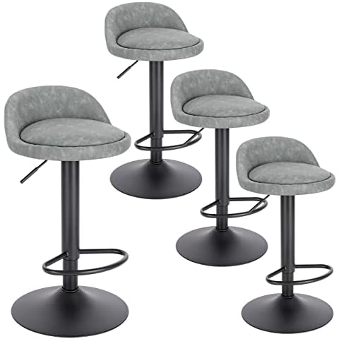 EUGAD 4X Taburetes de Bar con Respaldo Altura Ajustable Cover