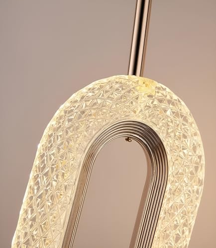 Image of Chandelier for Living Room and Dining Table - Ceiling Light with Warm White Illumination - Hanging Light (Oval LED Ceiling Lamp)