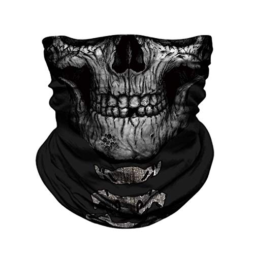 JOEYOUNG Skull Face Mask UV Sun Mask Dust Neck Gaiter Bandana Headwear Fishing-A-b-black&skull-fx 90-