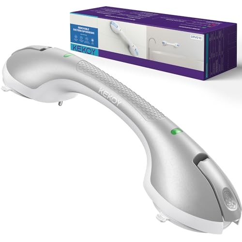 KEKOY Poignée Ventouse Salle de Bain avec Indicateur, Poignée Douche de Sécurité Robustes pour Baignoire, pour Personnes Âgées, Handicapées et Adultes,...