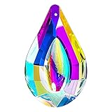 Colgante grande de cristal con prismas.