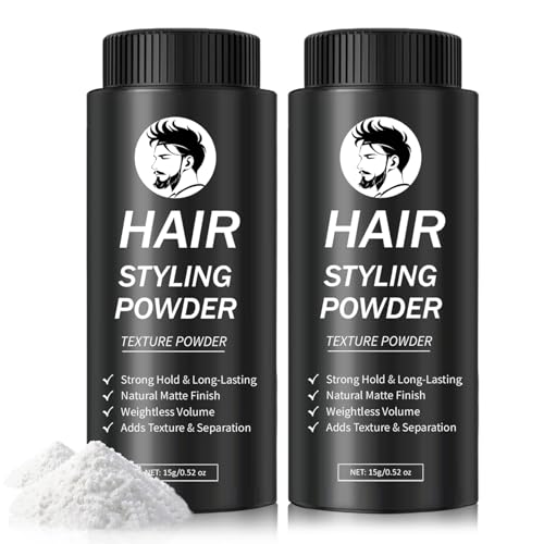 DAMUSI Hair Styling Powder for Men & Women - Volumizing and Texturizing Powder Matte Finish Natural Look Mattifying Hair Texture powder All-Day Hold(2PCS)