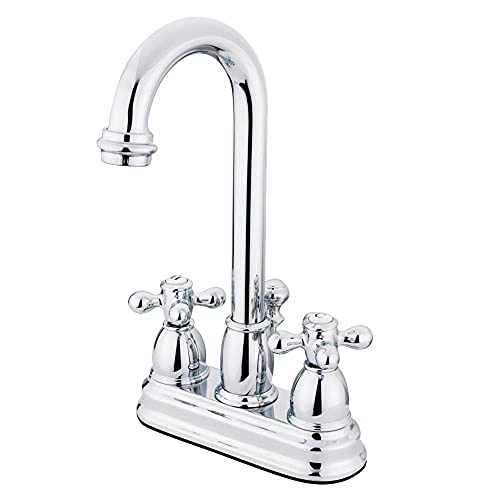 Super Deal Product Kingston Brass KB3611AX Restoration Center Set Bathroom Sink Faucet with ABS Pop-Up Drain, 3-3/4-Inch, Polished Chrome