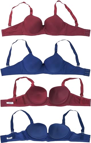 Image of ToBeInStyle Women's Pack of 6 Padded Assorted Styles Supportive Bras Cup Size - A to DDD