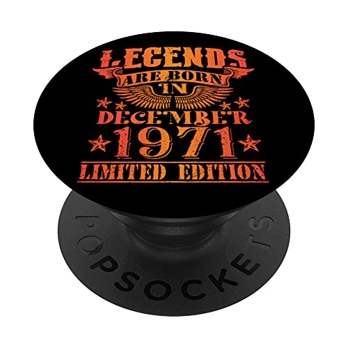 Cumpleaños Diciembre 1971 Edición Limitada Regalo Vintage PopSockets PopGrip Intercambiable