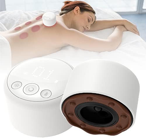 Cupping Set, Electric Cupping Guasha Vacuum Therapy Machine Scraping Massage Tool Gua Sha Cellulite Massager with 6 Level Suction & Heating (Red Bian-Stone)