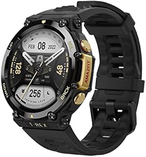 Amazfit T Rex 2 Smart Watch, Premium Multisport GPS Sports Watch, Real-time Navigation, Strength Exercise, 150+ Sports Modes, Heart Rate, SpO2 Monitoring, Black Gold