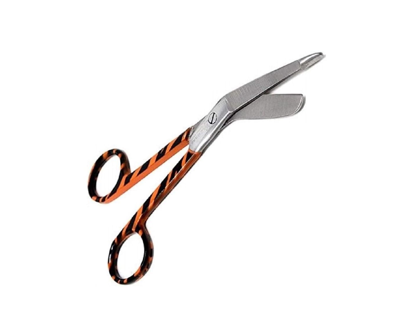 Panther Surgical Orange Stainless Steel Scissors All Purpose Tough Cut Trauma Shears Heavy Duty Lister Bandage Scissor 5.5'' Color Coated For Nursing Student Professional & Home Use
