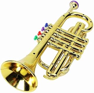 SUNGOOYUE Gold Kid Trumpet Toy 4 Keys Educational Musical Children Trumpet Training