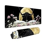 マウスパッド 月の雄牛 大型 防水 ゲーミング マウスパッド 160 x 80 cm 拡張 キーボードパッド 滑り止めゴム底 滑り止め デスクマット おしゃれ キーボードパッド マウス対応 耐洗い表面 快適操作性 ゲーム 仕事 ホーム用 オフィス 女性へのプレゼント Z-900
