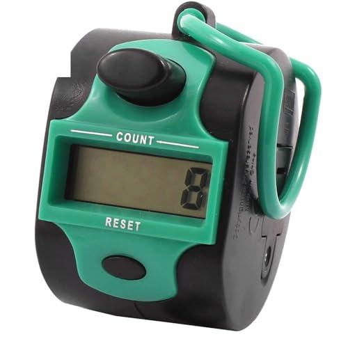 Office Desk Handheld 5 Digit Numbers LCD Display Tally Click Counter Black Green