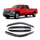 S SONLEE Durable Window Deflector for 2007-2013 Chevy Silverado GMC Sierra Crew Cab, Original...