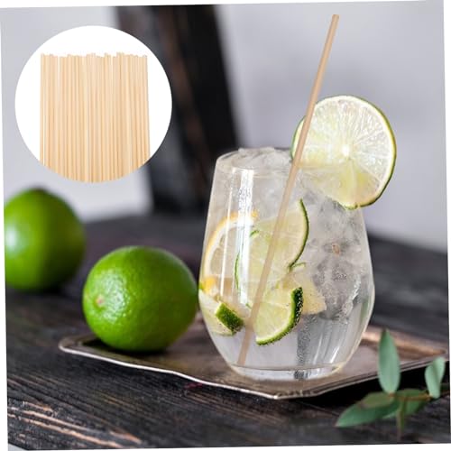 200 pitillos desechables de paja de trigo para bebidas miniatura 5