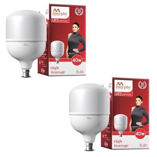 Murphy 40w B22 LED White Bulb, Pack of 2