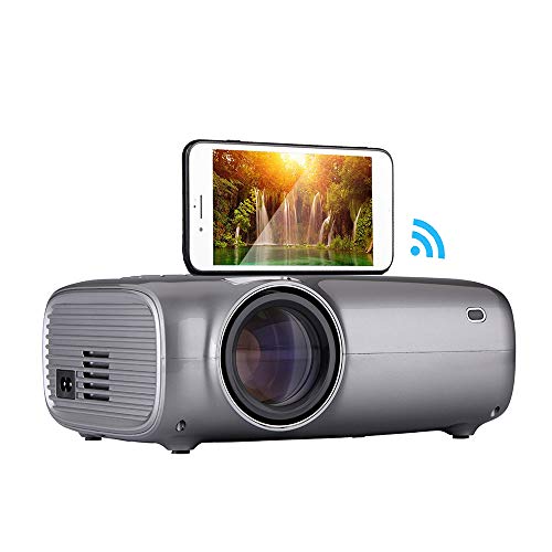 Mini-Projektor, tragbarer Videoprojektor 5500L Hompow-Smartphone, 1080P 720P, kompatibel mit TV-Stick/HDMI/VGA/USB/TV-Box/Laptop/DVD / PS4 für Home