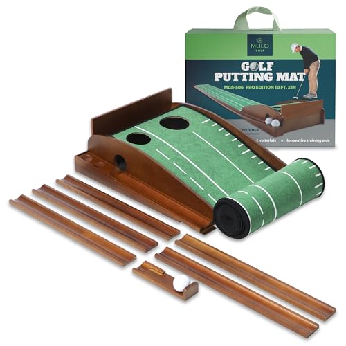 10 FT Putting Green Indoor - Portable Golf Putting Mat with Auto Ball Return System, Perfect for Home & Office Practice