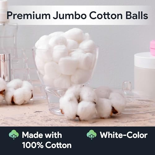 image for FifthPulse Premium Jumbo Cotton Balls for Face - 75 Absorbent and Soft