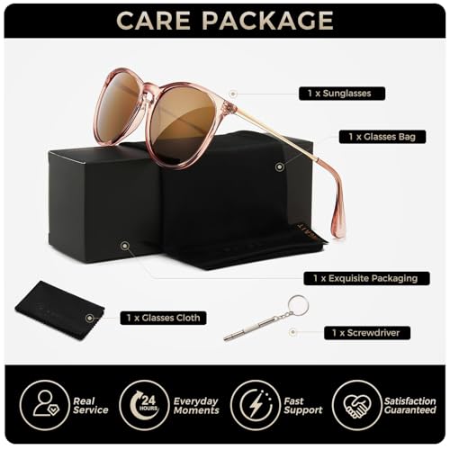 Image of SUNGAIT Premium Vintage Round Sunglasses for Women Men Classic Retro Trendy Style