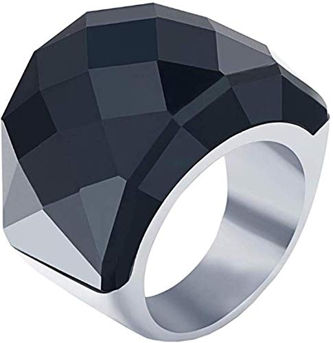 Image of HIJONES Men Women Stainless Steel Cubic Zirconia Royal Crystal Rings Wrap Band Cocktail Style