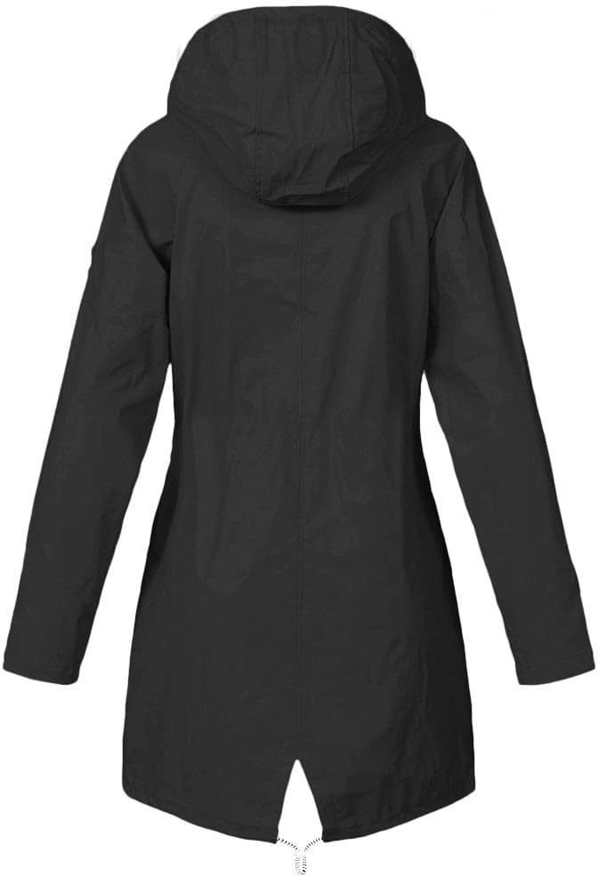 BOXIACEY Womens Waterproof Rain Jacket Fleece Lined Rain Coats Lightweight Rain Jacket Hooded Windbreaker Jackets