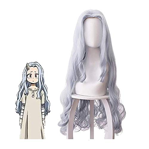 IPLD Eri wig,My Hero Academia Cosplay Costume Long Curly Blue Gray Hair