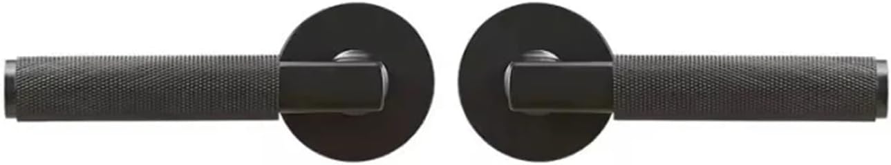 Thumbturn Knurled Brass Door Lock Set Modern Interior Bedroom Bathroom Wood Lever Dummy Privacy Passage(QBCF)