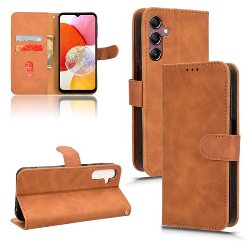 Étui à rabat pour Samsung Galaxy A15 4G 5G en cuir PU marron