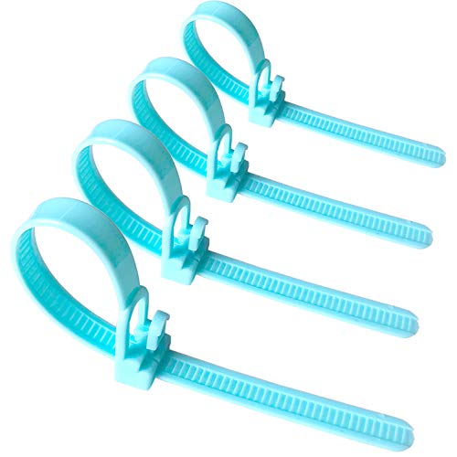 [Lot de 50] Attaches de C?ble R?utilisables, Canwn Nylon Ultra R?sistant Serre C?ble Flexible Zip Cable Ties avec Slipknot(Bleu)