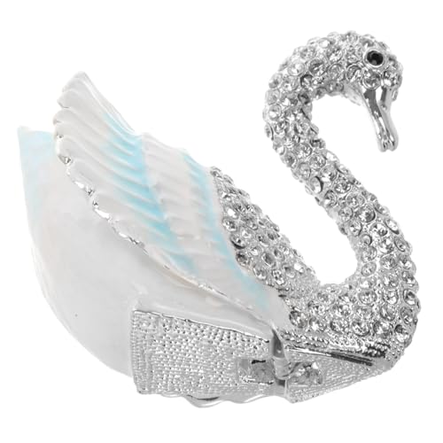 Boîte à bijoux cygne en alliage UKCOCO avec rangement - 2