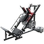 RitFit Leg Press Hack Squat Machine, Professional Adjustable Leg Press Machine for Home Gym with Linear Bearing, Specialty Hack Squat Machine for Full Lower Body Workout with Weight Storage Posts, Red