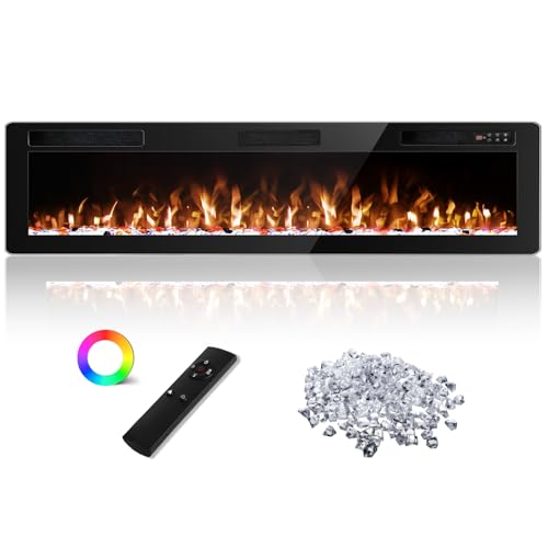 Tornivk 72 Inch Electric Fireplace Inserts Ultra-Thin 750/1500W Linear Electric