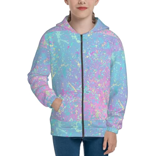 Fantasy Gradient Kid Hoodies Boys Zip Up Sweatshirts Girls Pullover with Pocket3