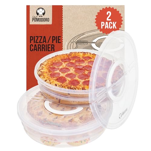 Chef Pomodoro 30,5 cm Boite à Pizza Ronde avec Couvercle, Rangement Compartiments pour...