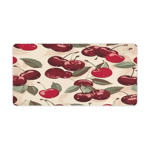 Mouse pad grande antideslizante con diseño cereza de goma miniatura 1