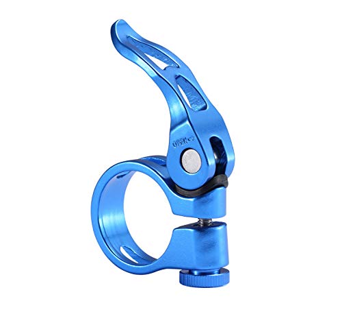 Quick Release Bicycle Seatpost Clamp Blue 34.9Mm #TOP1