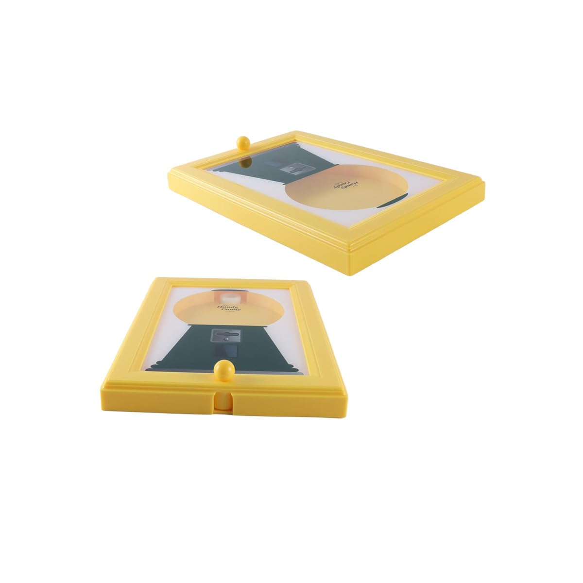 Distributeur de bonbons mural interactif avec cadre photo, pour cuisine ou bureau, jaune