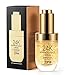 24K Gold Anti Aging Face Serum Moisturizer Enriched with Vitamin C Serum, Hyaluronic Acid, Vitamin E Cream for Day and Night Wrinkle Reduction, Re-Activate Skin Youth (1FL.OZ)