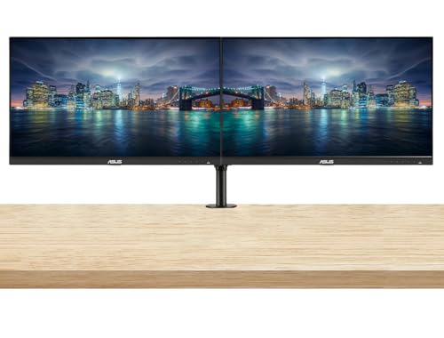 Image of Asus ProArt PA24ACRV 24-inch 1440P 2K QHD sRGB Professional Monitor, 2-Pack Bundle with USB-C 96W PD, Daisy Chain DisplayPort, HDMI, USB Hub, Integrated Speakers and Desk Mount Dual Monitor Stand