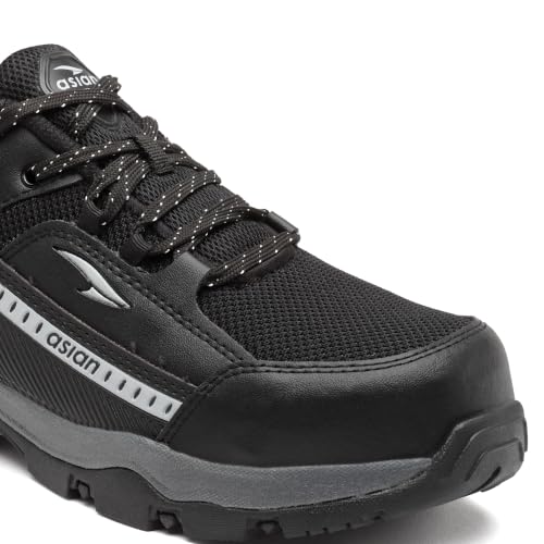 Image of ASIAN Protective-01 Men's Safety Shoes | Breathable Mesh Upper, Heavy-Duty Grip Sole, Lace-Up Work Shoes for Construction & Factory Use